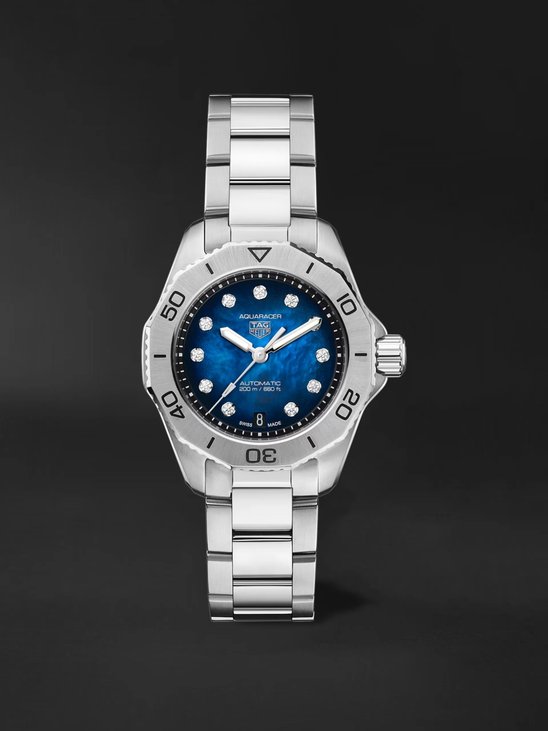 Tag Heuer WBP2411.BA0622 นาฬิกาผู้หญิง Aquaracer Automatic 30mm Diamonds Ladies Watch