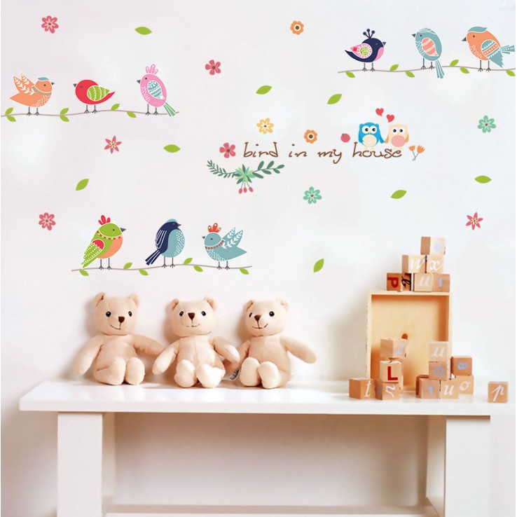 สติ๊กเกอร์ตกแต่งผนัง ขนาด 50x70 ซม. เนื้อ PVC มีกาวในตัว ไม่ทำลายผนัง เซต 2/4