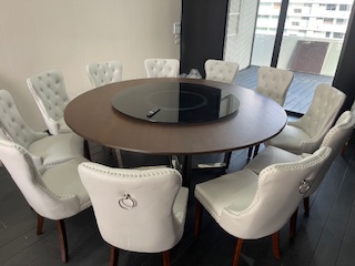Round Table 圆桌会议 餐桌 中式餐桌 配有旋转镜组 โต๊ะกลมหินอ่อน ขนาด 360 cm.จานหมุน 280 cm.รางหมุน ฐานรองหมุน 50 นิ้ว เก้าอี้ 20 ตัว