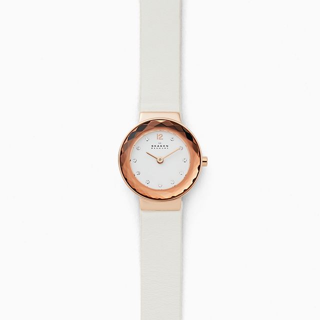 Skagen SKW2769 นาฬิกาผู้หญิง Leonora White Leather Quartz Women's Watch