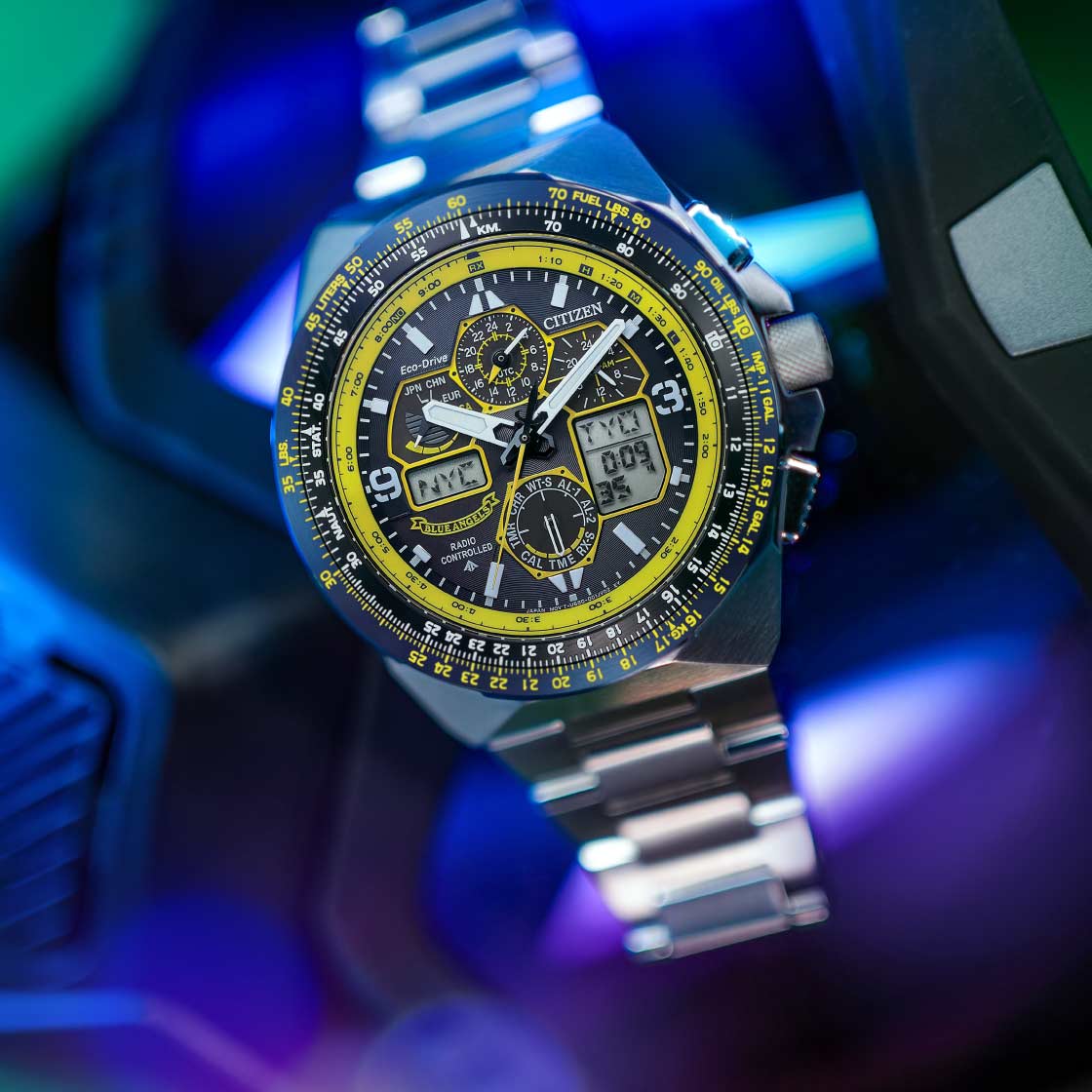 Citizen JY8125-54L นาฬิกาผู้ชาย Eco-Drive Promaster Skyhawk A-T Chronograph GMT Men's Watch