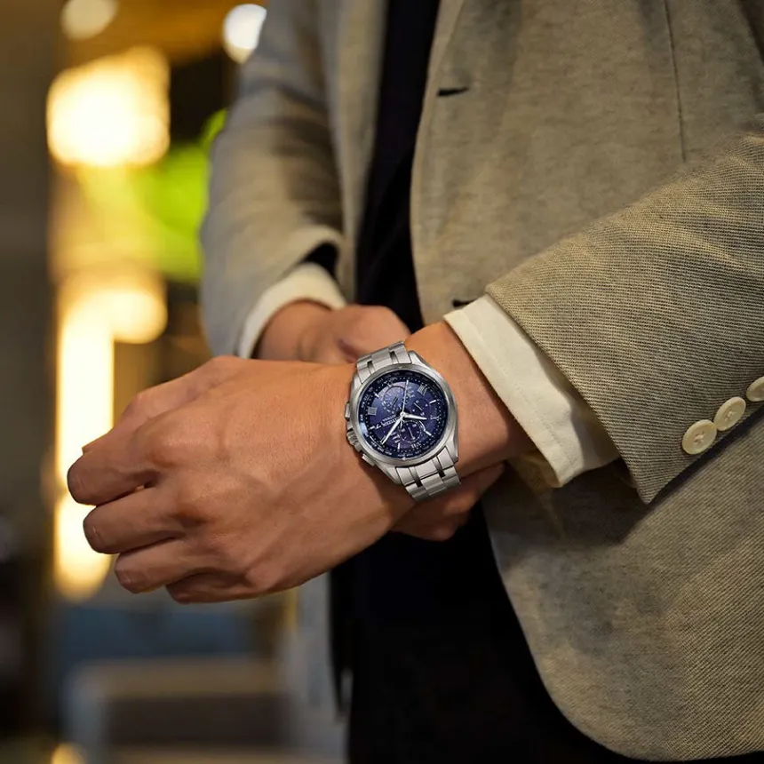 Citizen AT8240-66L นาฬิกาผู้ชาย Attesa Radio Controlled Titanium Eco-Drive Men's Watch