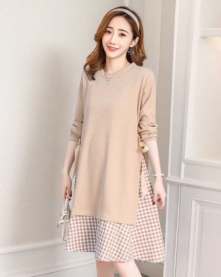 ชุดคลุมท้องแฟชั่นเทรนใหม่ แขนยาว มีโบว์ผูกด้านข้าง ใส่ได้ถึงคลอด สวยมากค่ะ M L XL XXL