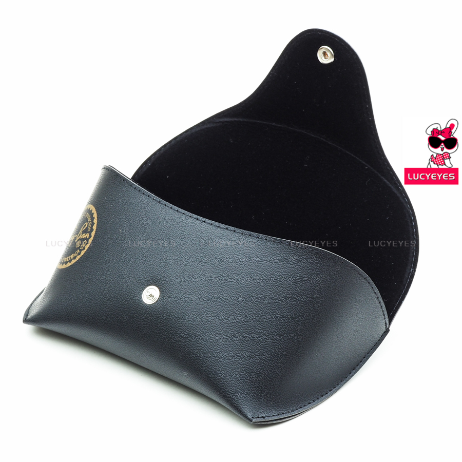 A014 กล่องแว่น RAYBAN แท้ 100% แบบนูนใหญ่สีดำ มีที่ร้อยเข็มขัดด้านหลัง