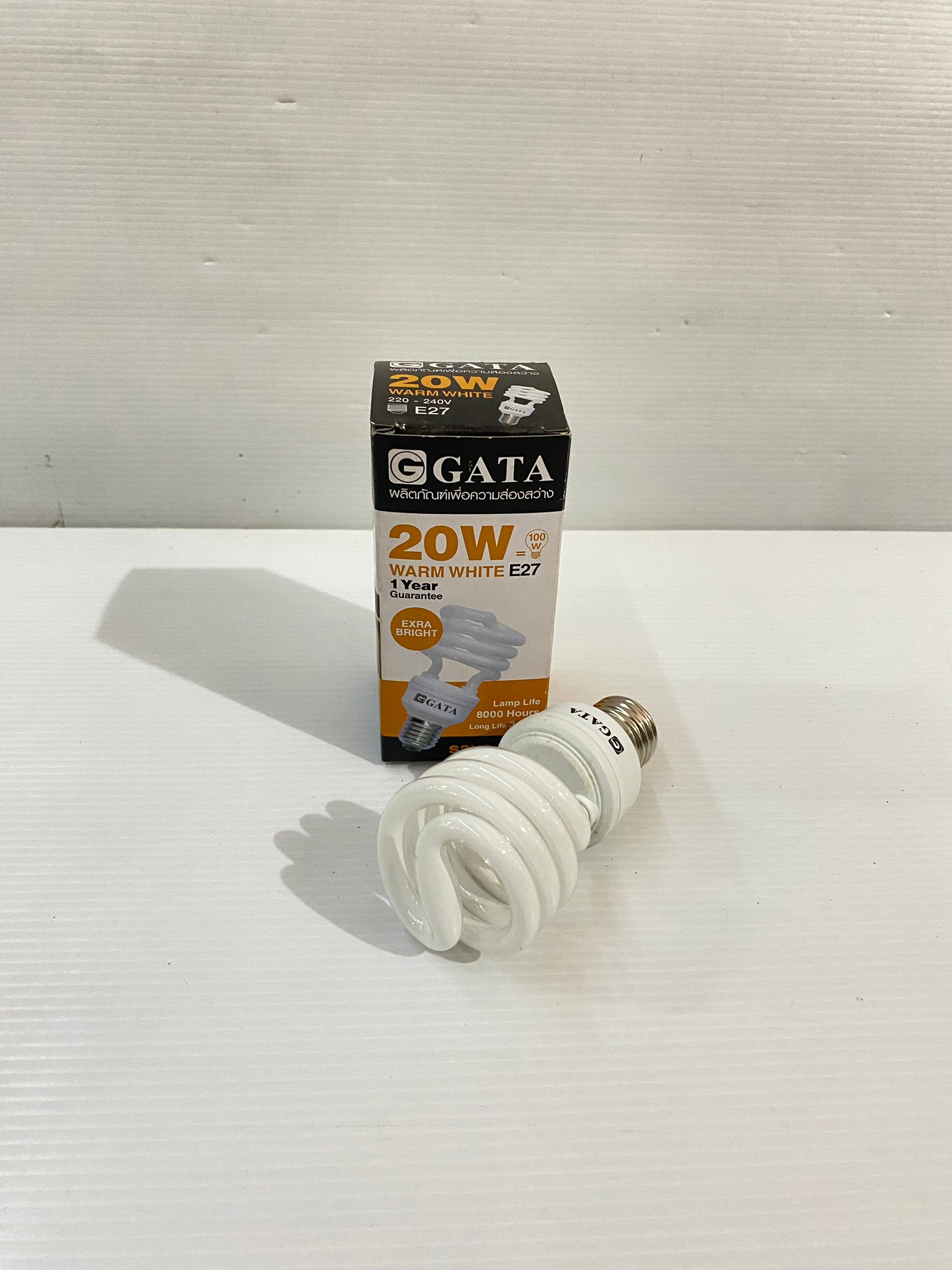 หลอดตะเกียบ SPIRAL15W 20W 23W แสง Warmwhite ขั้ว E27 GATA (หลอดประหยัดไฟ)