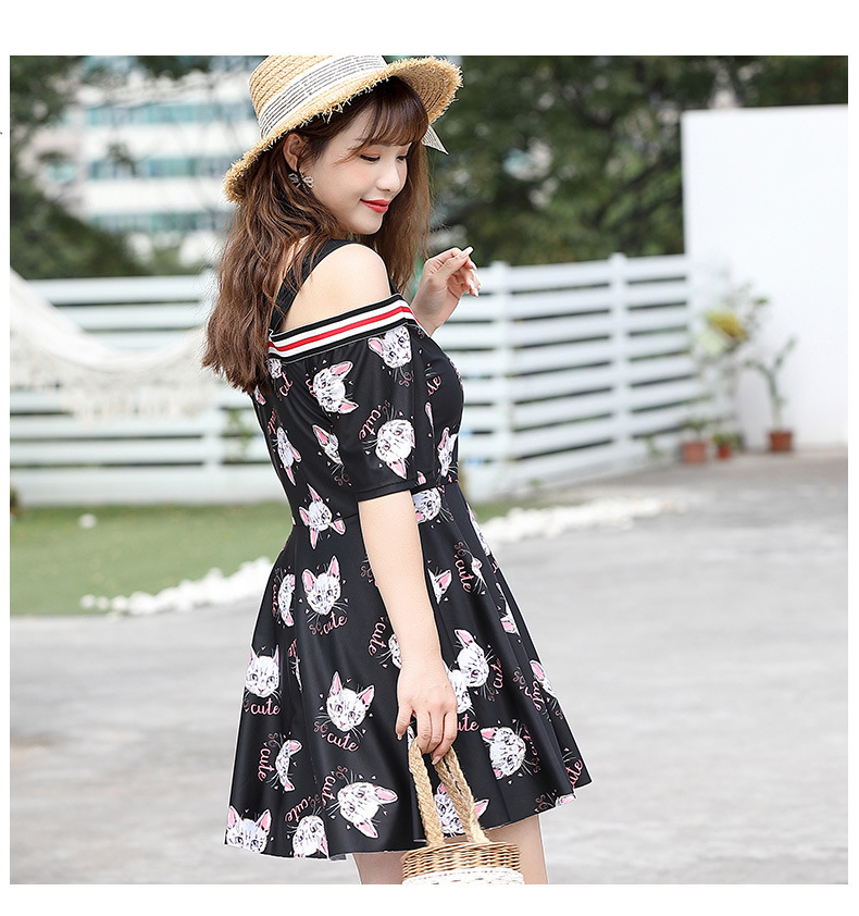 ชุดว่ายน้ำคนอ้วน วันพีช พร้อมส่ง :ชุดว่ายน้ำไซส์ใหญ่สีดำแต่งลายแมวเว้าไหล่ มีกางเกงขาสั้นใส่ด้านในแบบสวยน่ารักมากๆจ้า :7xl รอบอก48 - 58 นิ้ว เอว 44 - 54 นิ้ว สะโพก 46 - 58 นิ้ว // 9xl รอบอก56 - 68 นิ้ว เอว50 - 64 นิ้ว สะโพก 50 - 66 นิ้ว