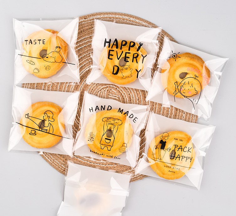 ถุงคุ๊กกี้ ฝากาว ขนาด 7x7 ซม.(ลายพิเศษสุด) จำนวน 95-100 ชิ้นต่อแพ็ค ชุดที่ 2/2