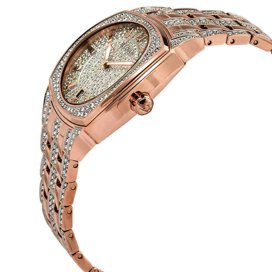 Bulova 98B324 นาฬิกาผู้ชาย Crystal Pave Quartz Men's Watch