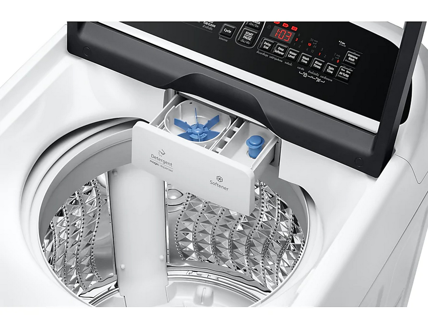 [ผ่อน0%10ด] Samsung เครื่องซักผ้าฝาบน Samsung WA90T5160BW/ST 9 กก. อินเวอร์เตอร์