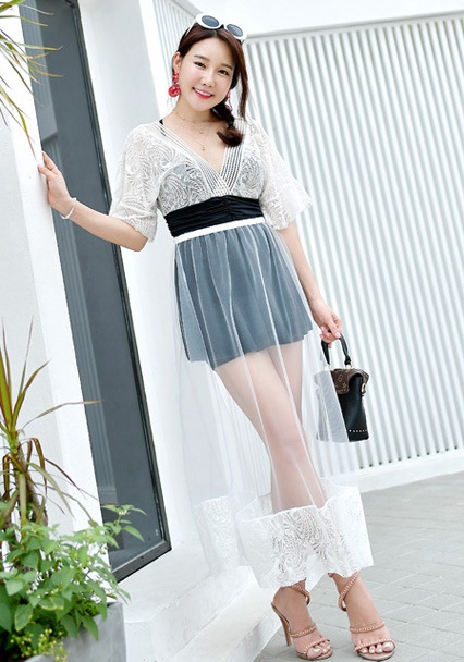 ชุดว่ายน้ำไซส์ใหญ่ 5xl พร้อมส่ง: ชุดว่ายน้ำคนอ้วนสีขาวแต่งลูกไม้มีกางเกงขาสั้นใส่ด้านใน มาพร้อมกระโปรงแบบสวยsexyมากๆจ้า:รอบอก40-48นิ้ว เอว36-46นิ้ว สะโพก40-48นิ้ว กระโปรงเอว32-46นิ้ว