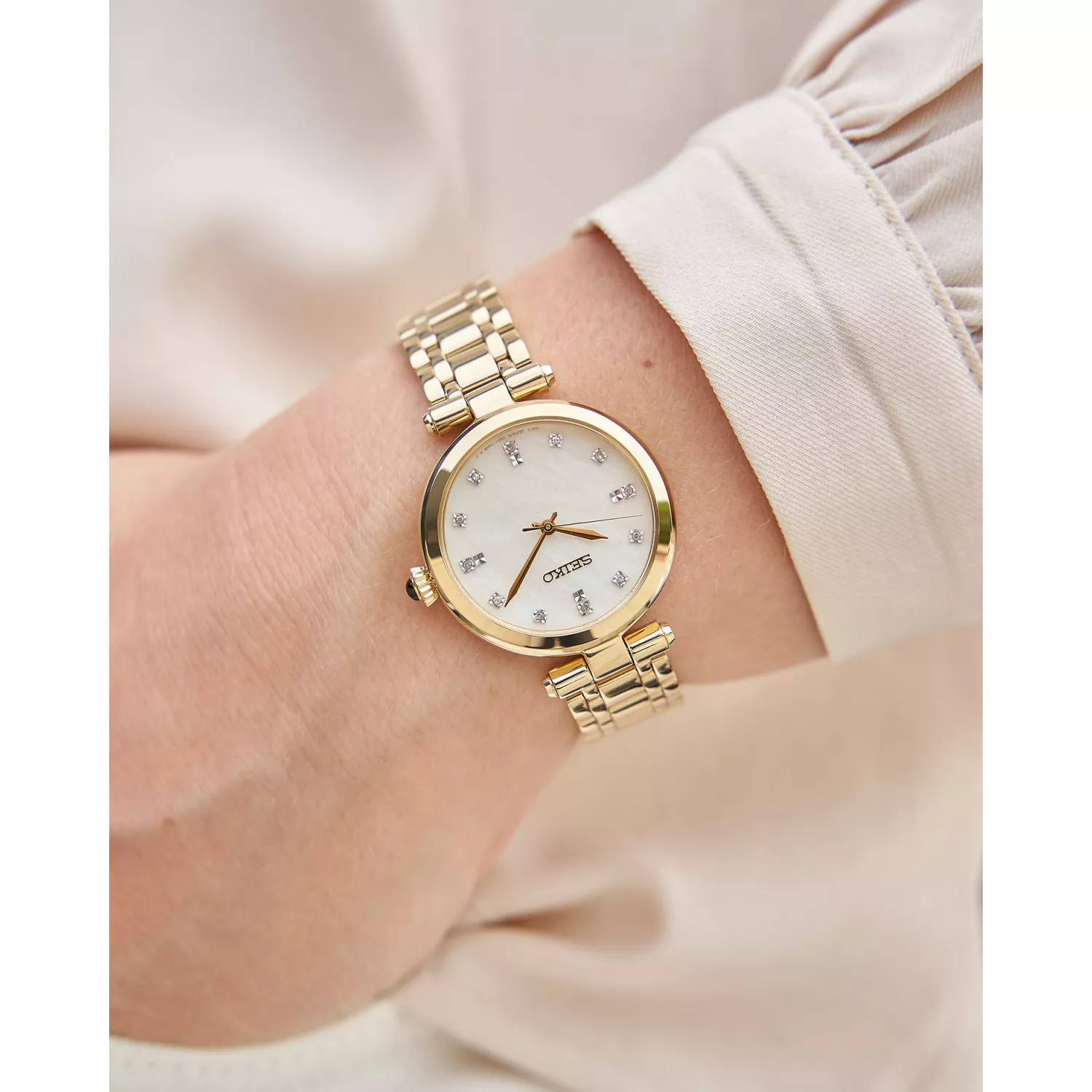 Seiko SRZ536P1 นาฬิกาผู้หญิง DIAMONDS Quartz Women's Watch