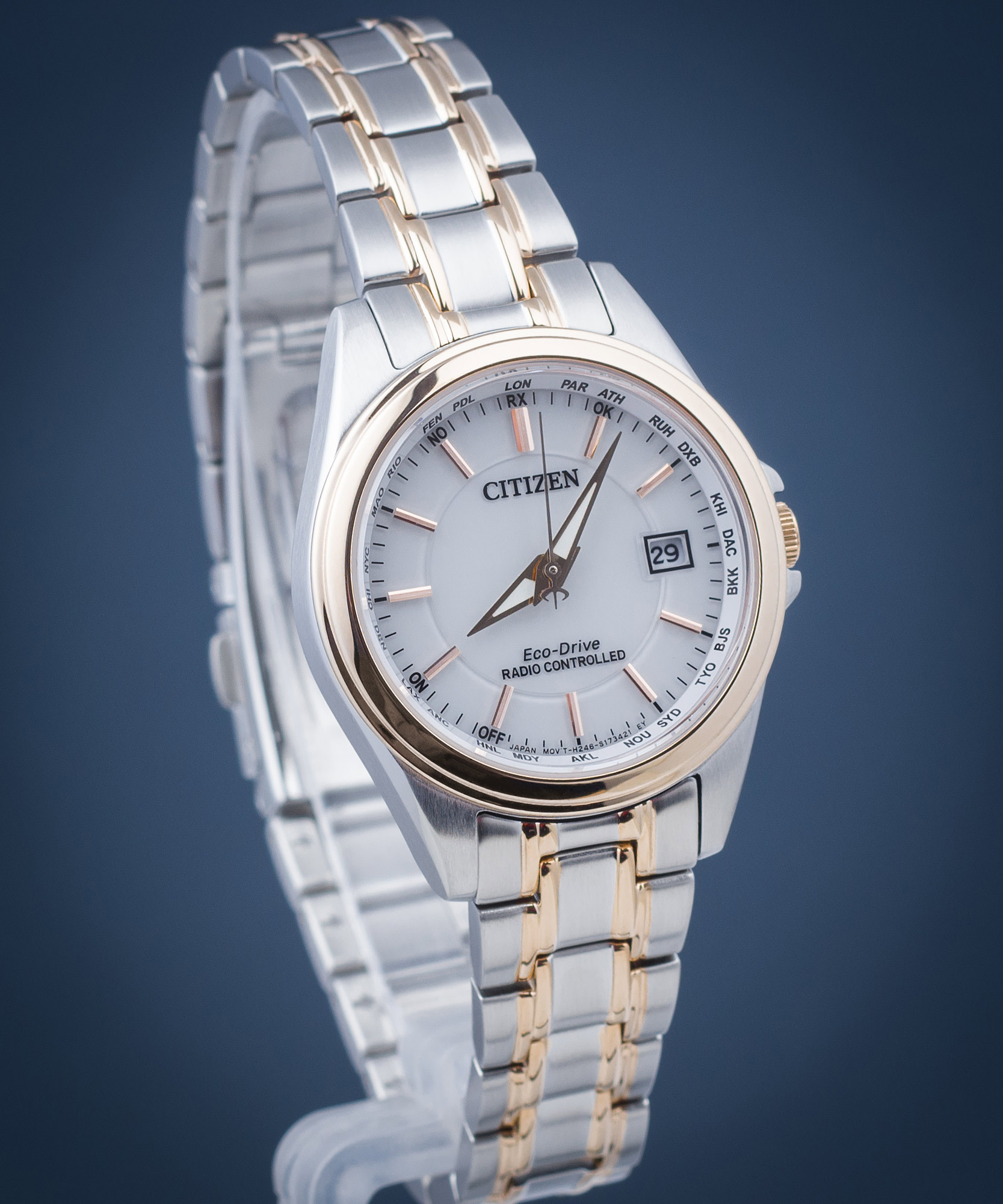 Citizen EC1186-85A นาฬิกาผู้หญิง Eco-Drive Radio Controlled Women's Watch