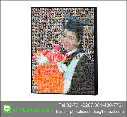 Mosaic Photo ขนาด 16x20 นิ้ว + กรอบลอย เคลือบด้าน