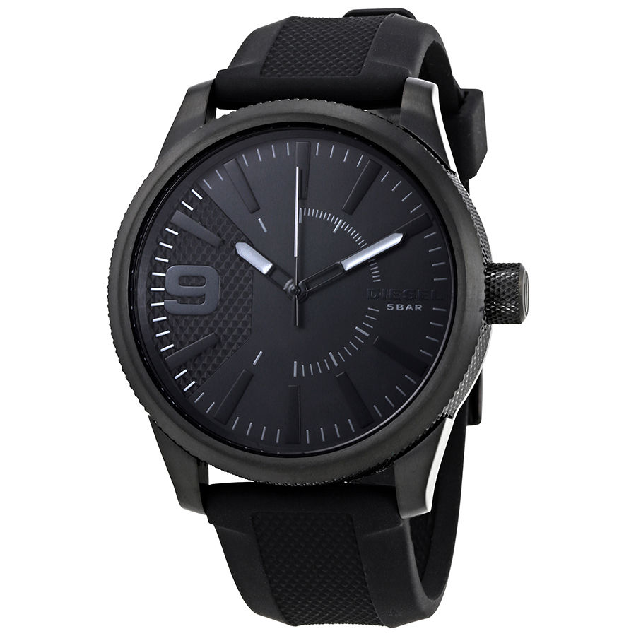 Diesel DZ1807 นาฬิกาผู้ชาย Diesel รุ่น DZ1807, Rasp Black Dial Silicone Men's Watch