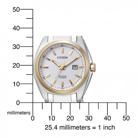 Citizen EW2214-52A นาฬิกาข้อมือผู้หญิง Eco-Drive Super Titanium Sapphire Women's Watch