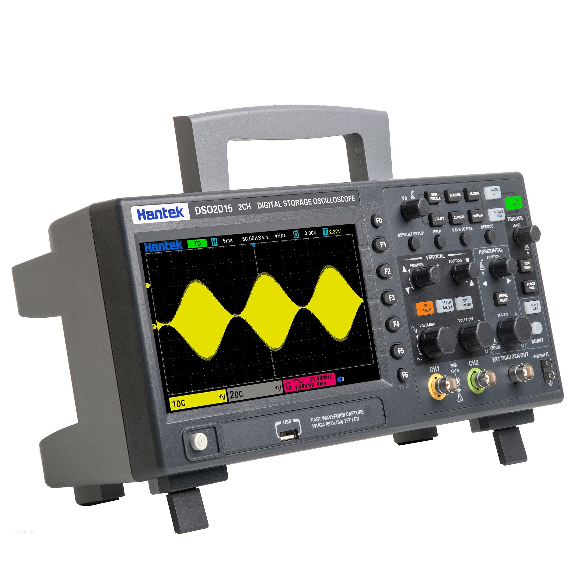 Hantek DSO2C10 2CH Benchtop Oscilloscope 100MHz ออสซิลโลสโคปแบบตั้งโต๊ะขนาด 100 MHz 2 ช่อง
