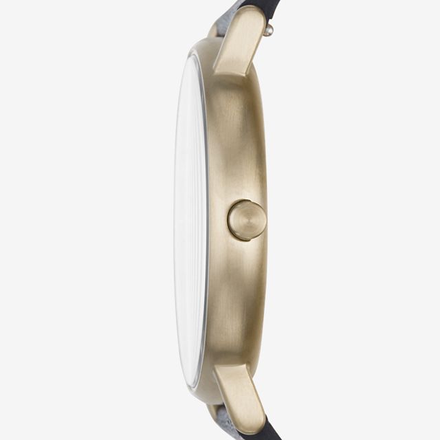 Skagen SKW6401 นาฬิกาผู้ชาย Signatur Black Leather Men's Watch