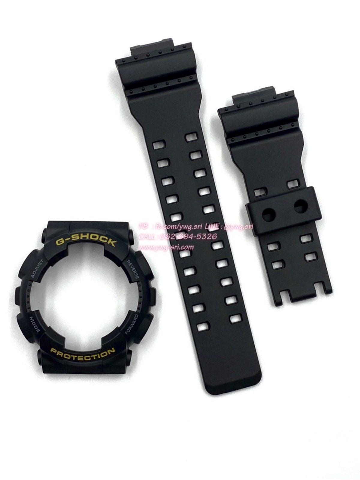 กรอบสาย G-SHOCK แท้✅ สีดำด้านฟอนต์เหลืองสลับเทา ใส่ได้กับรุ่น GA-100 ,GA-110 ,GA-120 ,GA-140 ,GAX-100 ,GD-100 ,GD-120