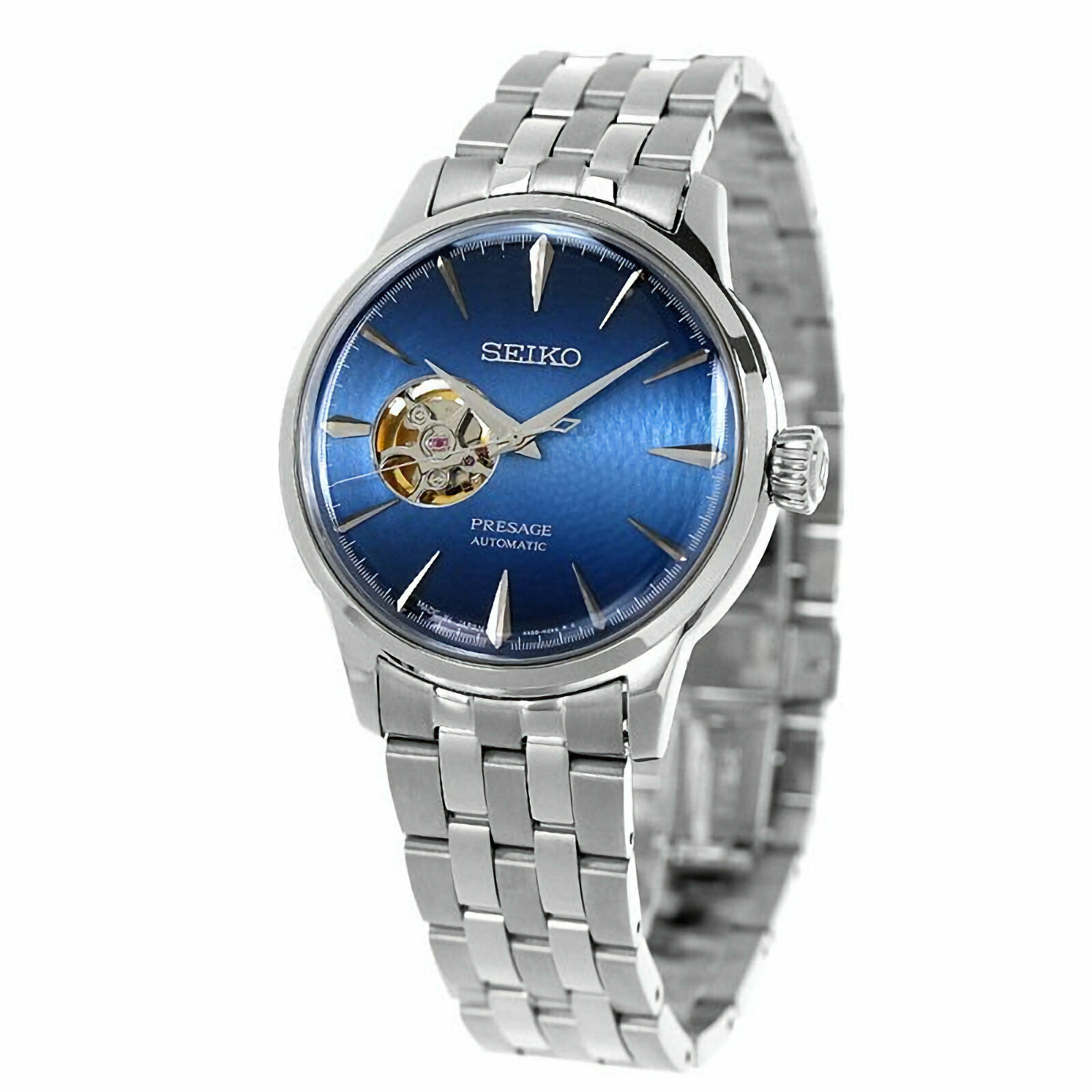 Seiko SSA439J1 นาฬิกาผู้ชาย Presage Cocktail Time Blue Acapulco Open Heart Automatic Made in Japan Men's Watch