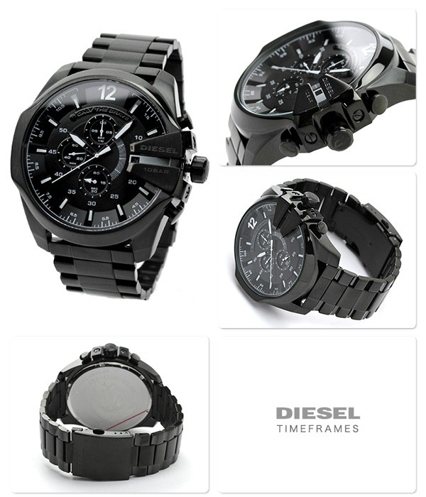 Diesel DZ4283 นาฬิกาผู้ชาย Diesel รุ่น DZ4283, Mega Chief Chronograph Black IP Quartz Men's Watch
