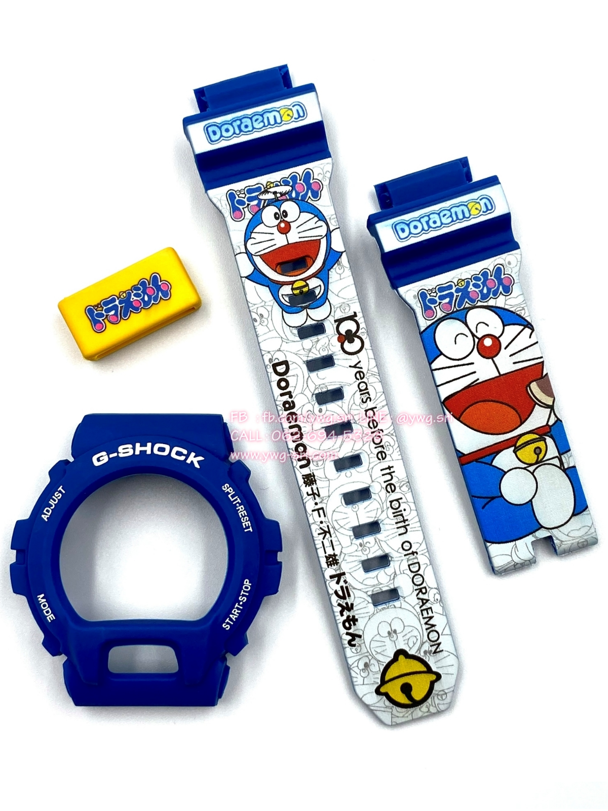 กรอบสาย G-SHOCK แท้✅ สีน้ำเงินด้านฟอนต์ขาว สกรีนลาย Doraemon ใส่ได้กับรุ่น GD-X6900