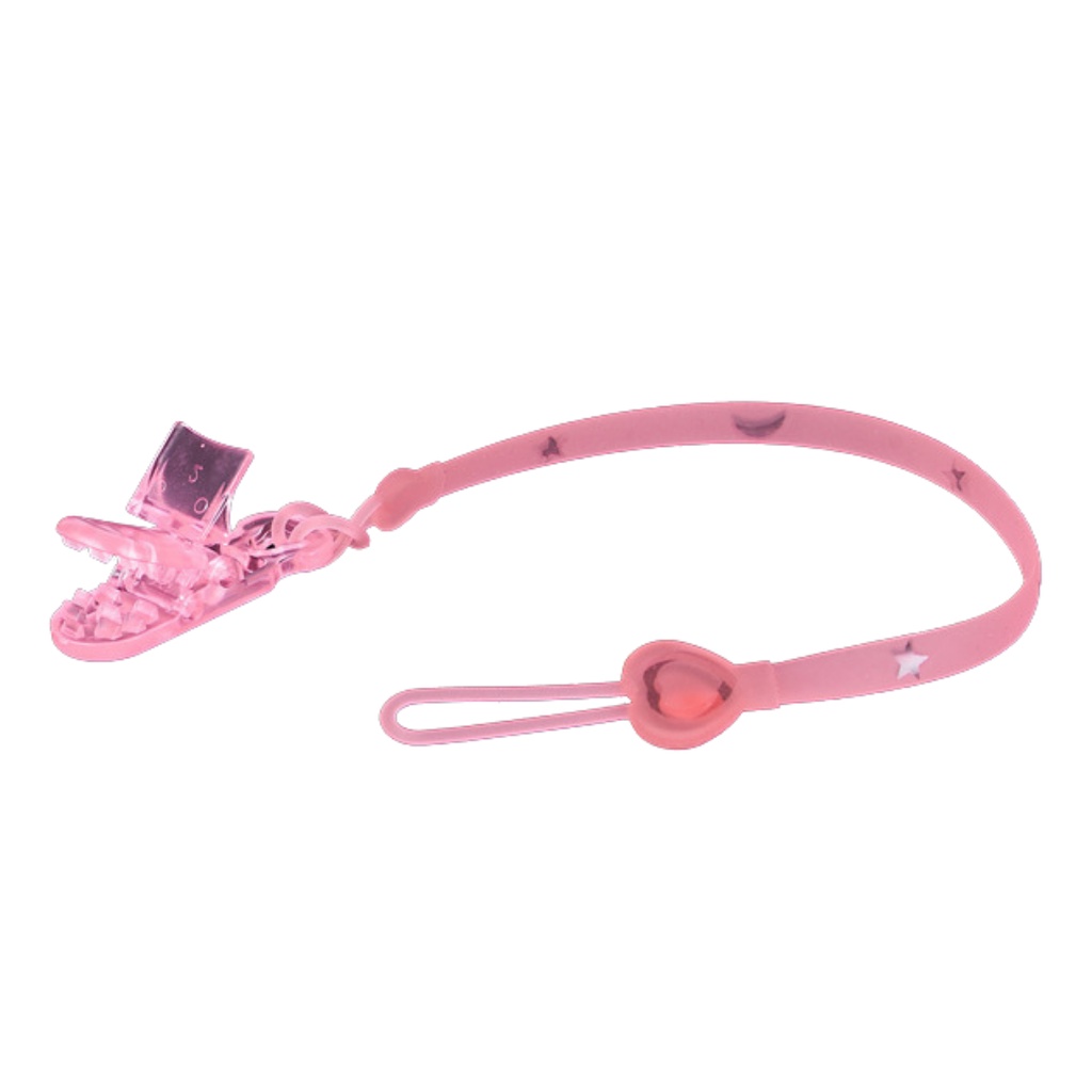 สายคลิปซิลิโคน - ลายดาว คลิปหนีบ สายคล้องซิลิโคนกันหล่น