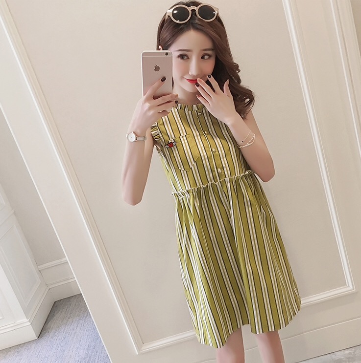 ชุดคลุมท้อง แขนกุด กระดุมเปิดให้นมได้ ลายสวย ผ้าเนื้อดี มาพร้อมเข็มกลัดหัวใจ M,L,XL,XXL