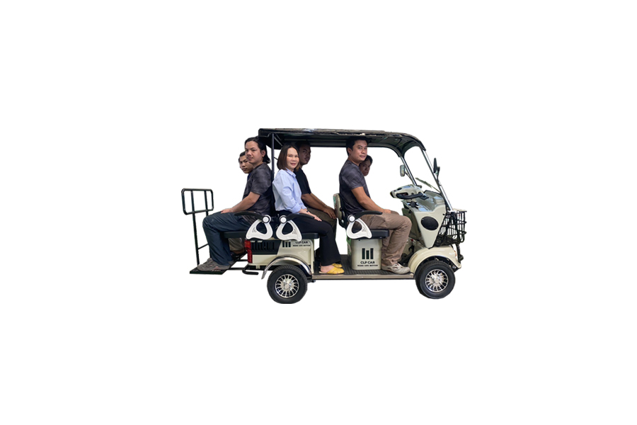 รถไฟฟ้า 4 ล้อ 6 ที่นั่ง (คนไซส์ใหญ่) รุ่น M-01ฺB BIG PLUS ยี่ห้อ CLP CAR ขับแฮนด์บิด