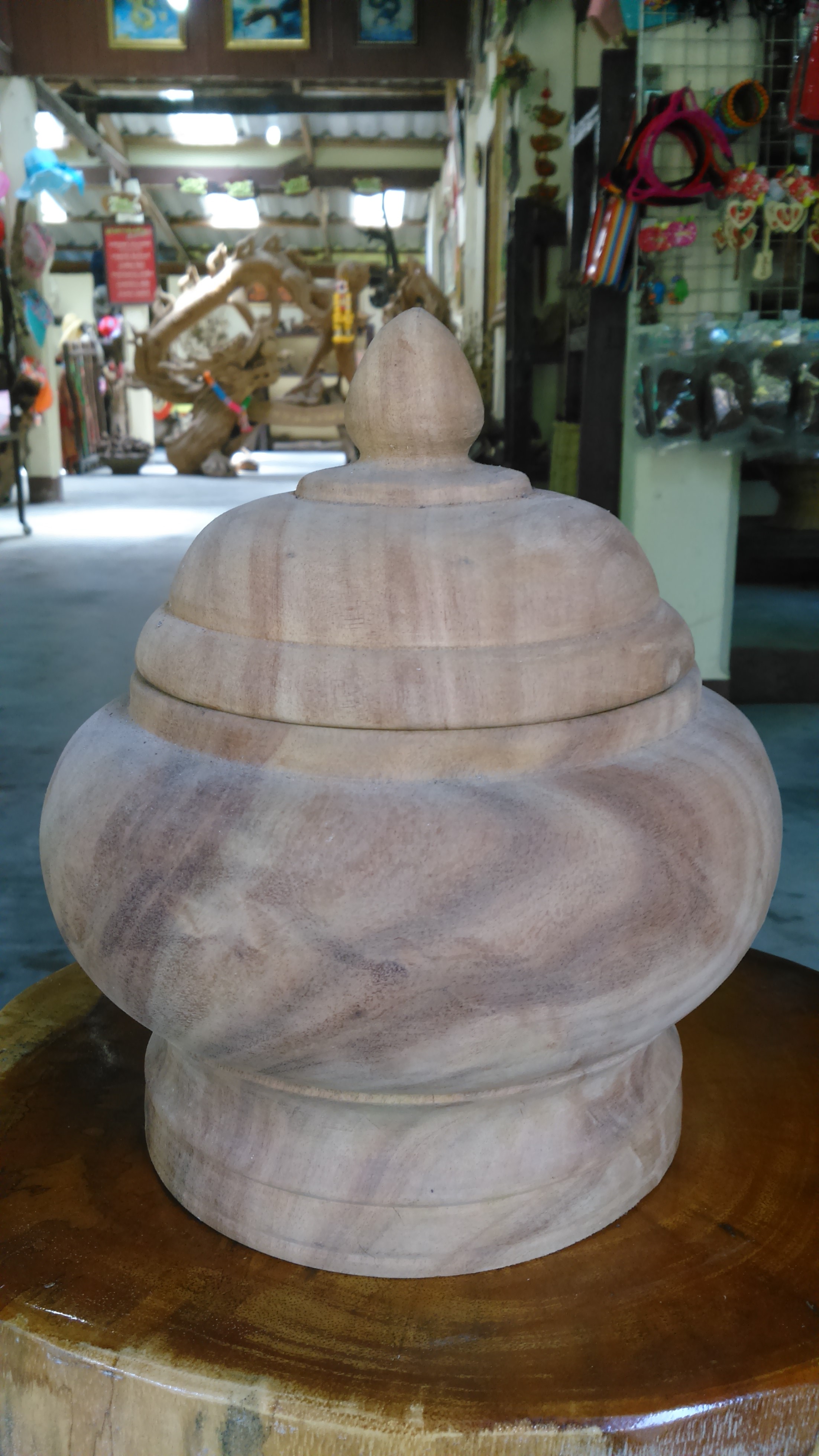 โถข้าวพร้อมฝาปิด(ใหญ่)ไม้เทพทาโร