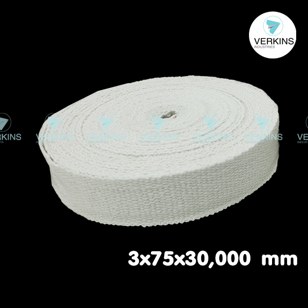 CERAMIC FIBER TAPE (เทปกันความร้อน เซรามิค ไฟเบอร์) อุณภูมิ 1260C ขนาด 3x75x30,000 mm