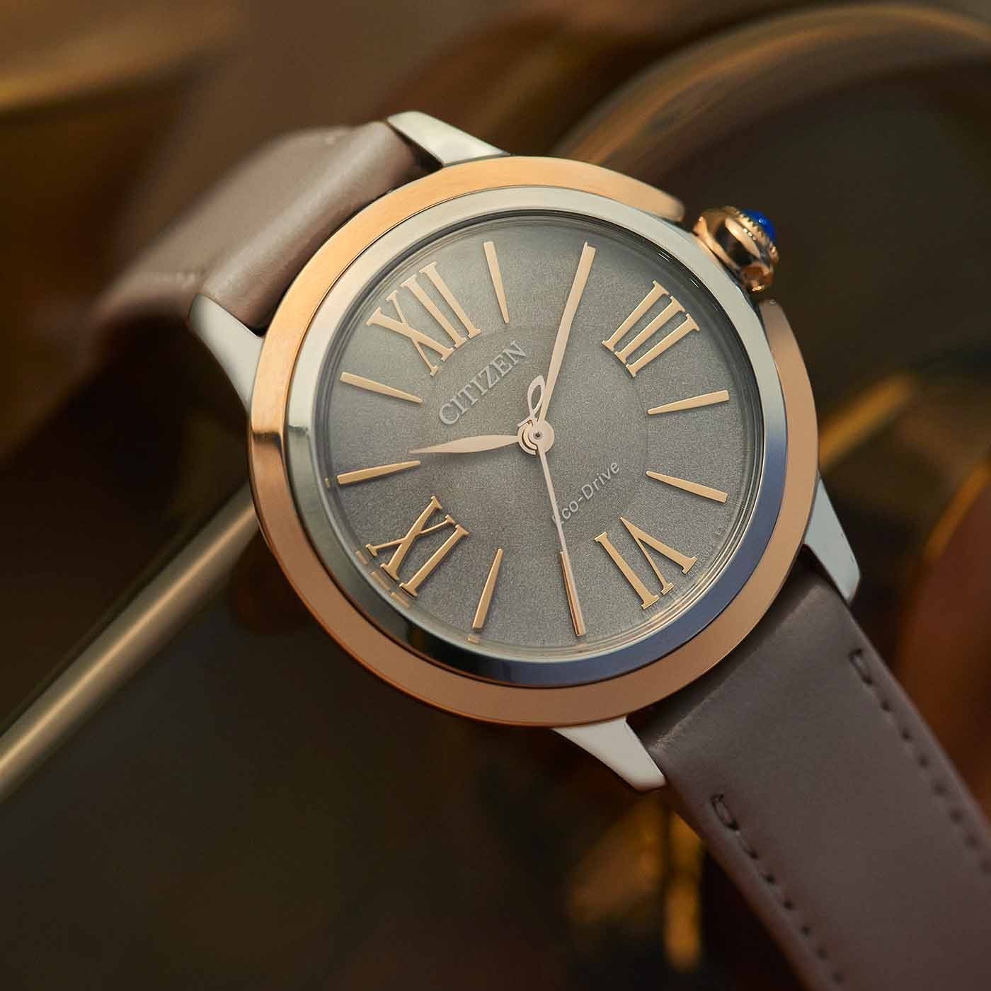 Citizen EM1166-01Z นาฬิกาผู้หญิง Citizen l ROUND Collection Eco-Drive Women's Watch