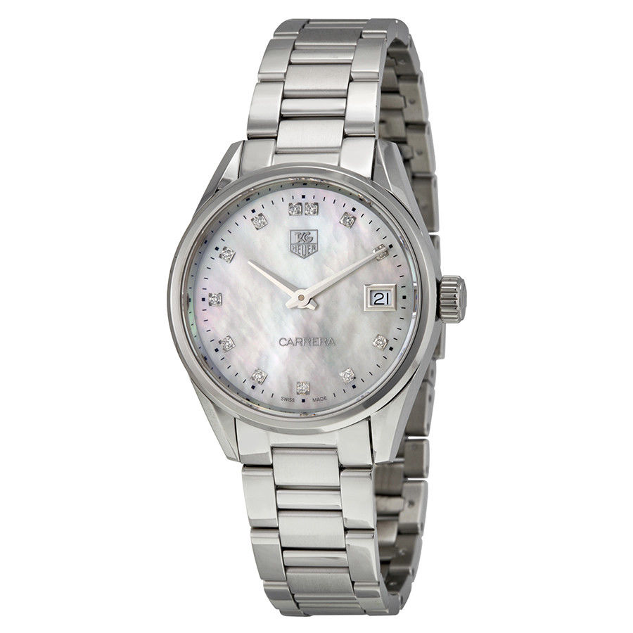 Tag Heuer WAR1314.BA0778 นาฬิกาผู้หญิง Carrera Stainless Steel Diamonds 100M - ∅32 mm Women's Watch