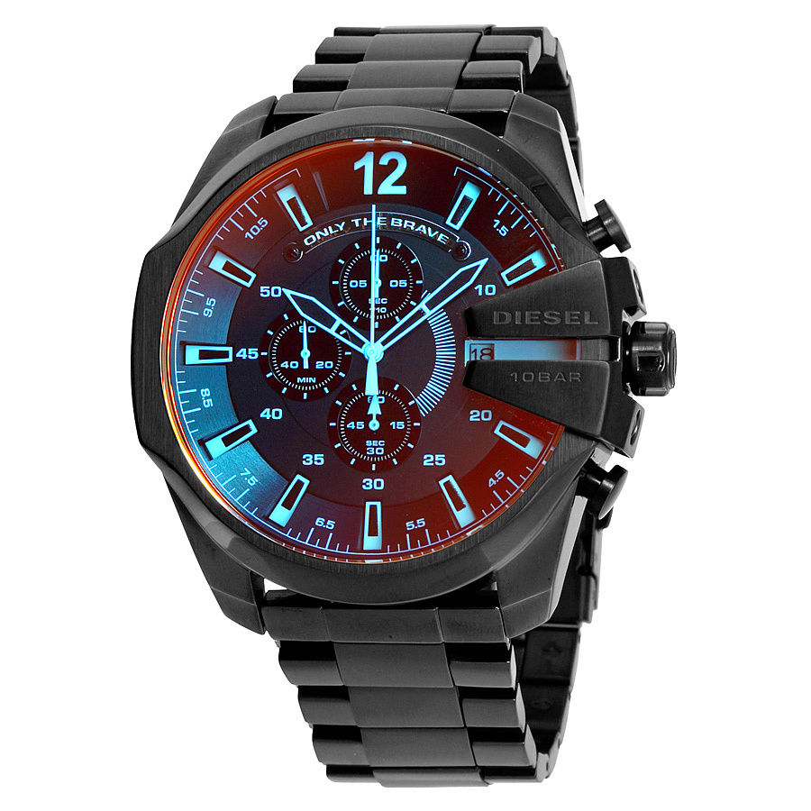Diesel DZ4318 นาฬิกาผู้ชาย Diesel รุ่น DZ4318, Mega Chief Black Ion-Plated Stainless Steel Men's Watch