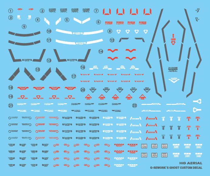 G-REWORK CUSTOM DECAL HG 1/144 GUNDAM AERIAL
