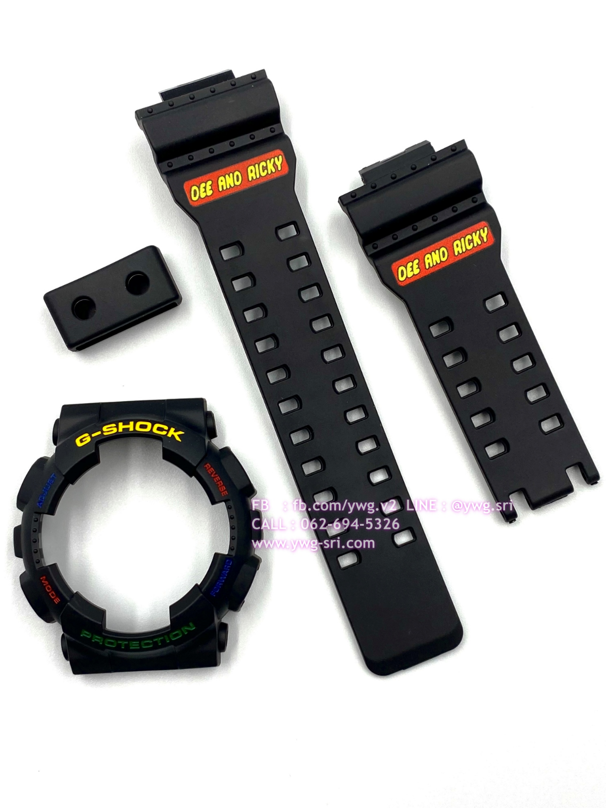 กรอบสาย G-SHOCK แท้✅ สีดำด้าน สกรีนลาย DEE ANO RICKY ใส่ได้กับรุ่น GA-100 ,GA-110 ,GA-120 ,GA-140 ,GAX-100 ,GD-100 ,GD-120