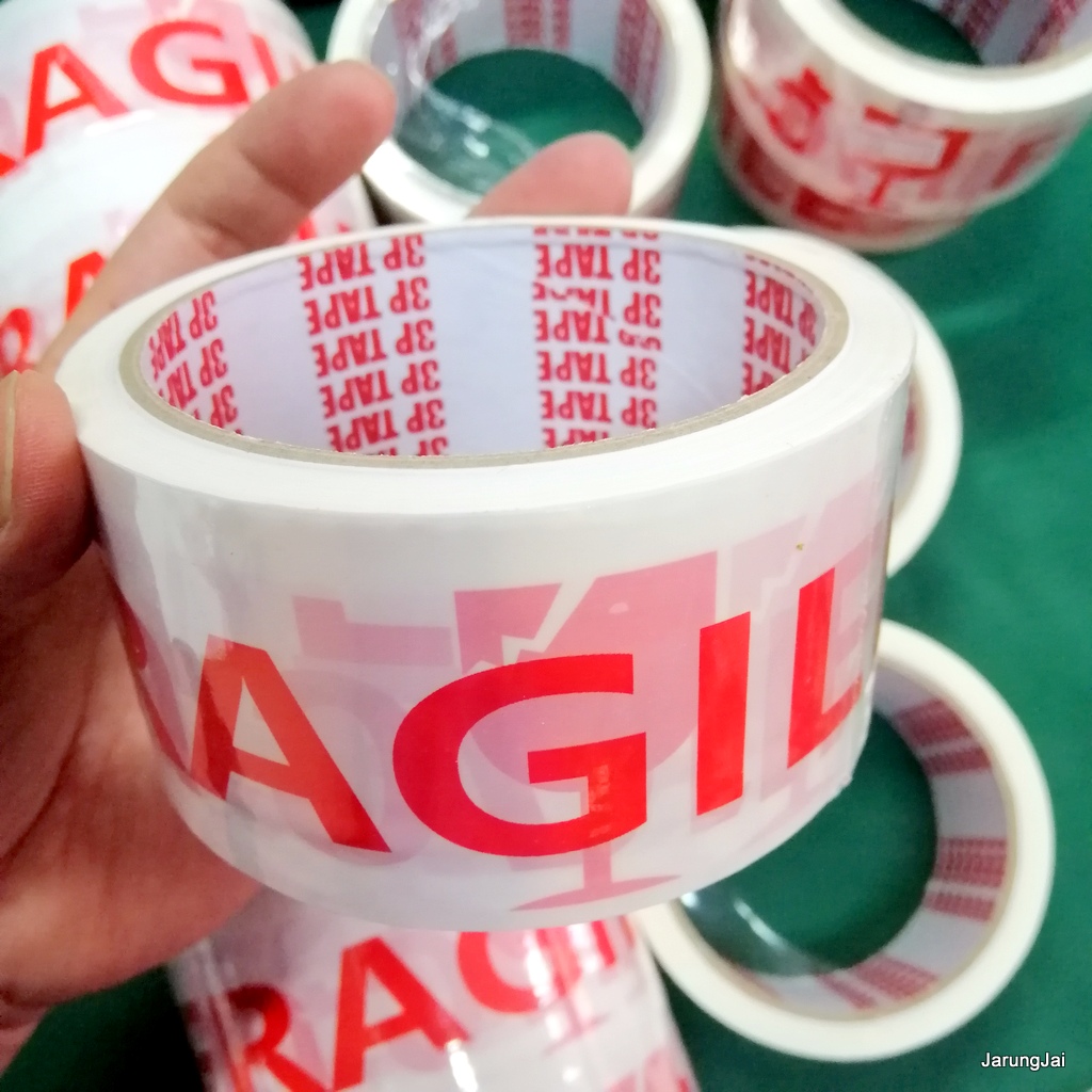 opp tape เทปกาว ระวังแตก ยาว 45 หลา ตัวหนังสือสีแดง SK24B ศรีสะเกษ