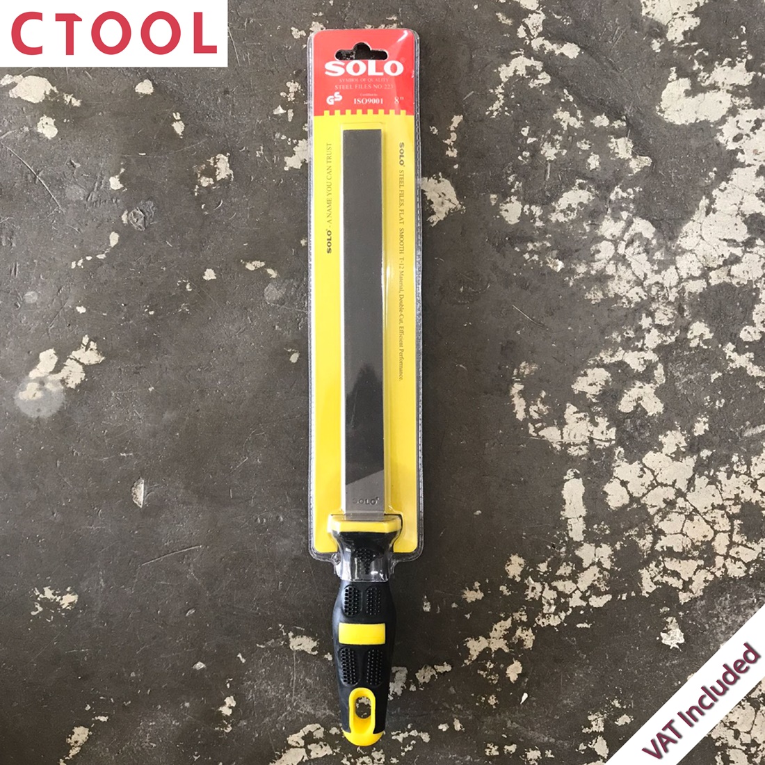 ตะไบแบนละเอียดพร้อมด้าม 8นิ้ว 223-8" Solo ของแท้ 100% - Authentic Flat Smooth Hand File - ซีทูล Ctool