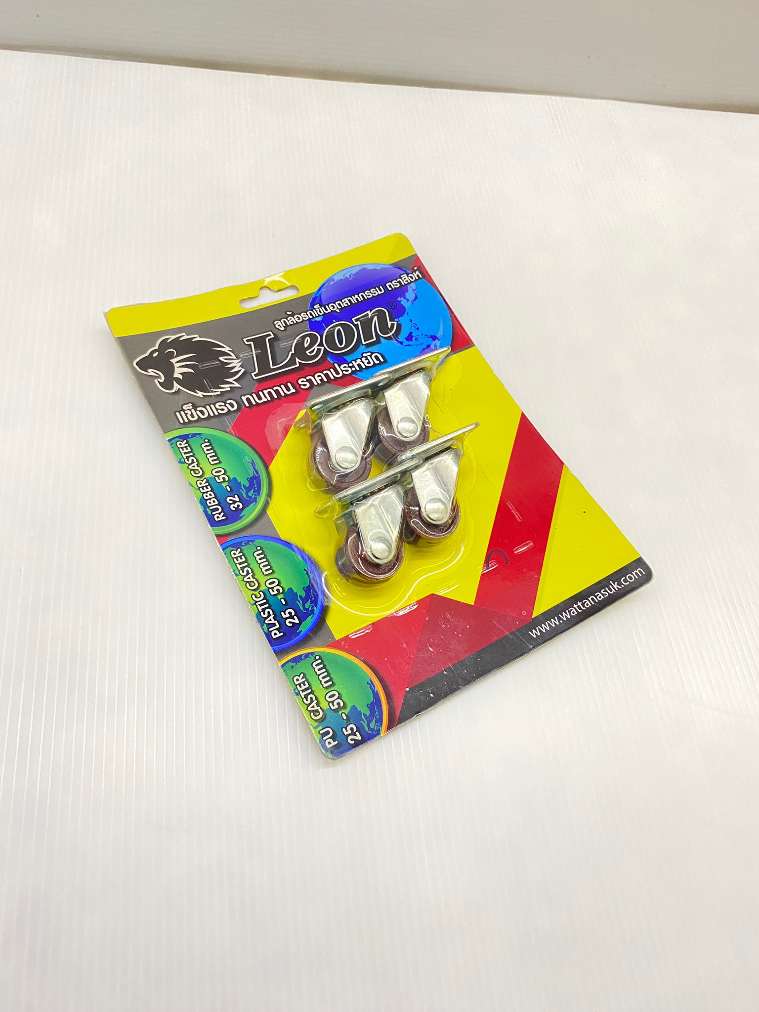 LEON ล้อพลาสติกโพลียูรีเทน แป้นหมุน 25 mm. (แบบแพ็ค 4 ชิ้น) #JLP3000