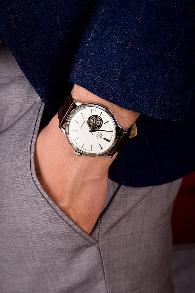 Orient RA-AG0002S10B นาฬิกาผู้ชาย Bambino 5 Open-Heart Automatic Men's Watch