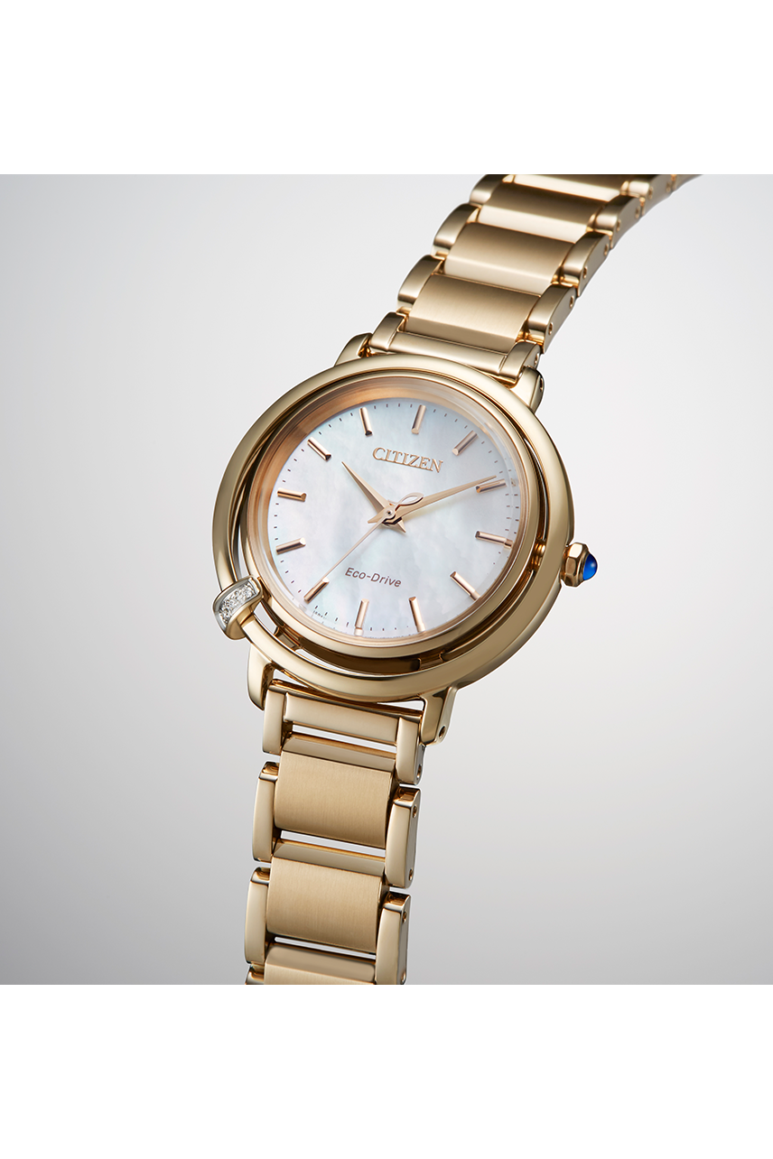 Citizen EM1093-61D นาฬิกาผู้หญิง Eco-Drive Diamond 3 Pcs Women's Watch + Leather Strap