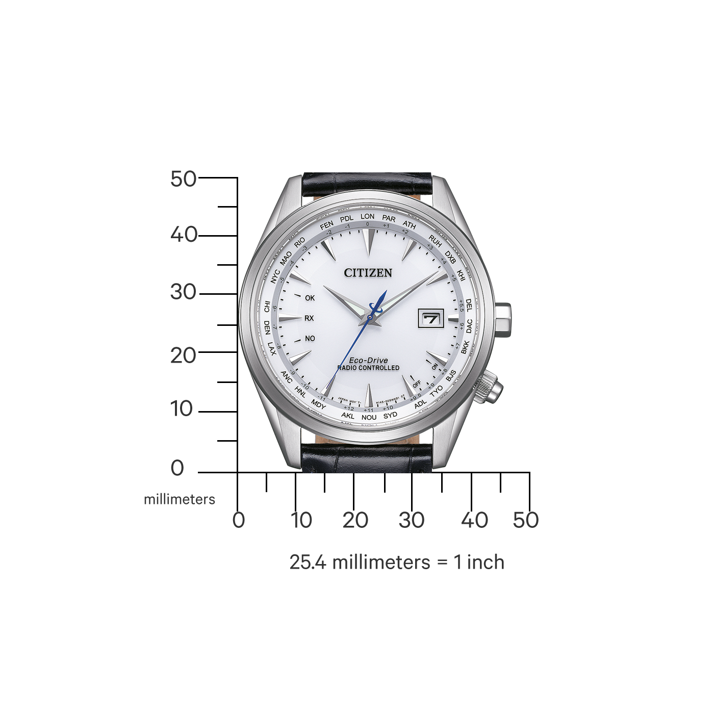 Citizen CB0270-10A นาฬิกาผู้ชาย Eco-Drive Perpetual World Time Men's Watch