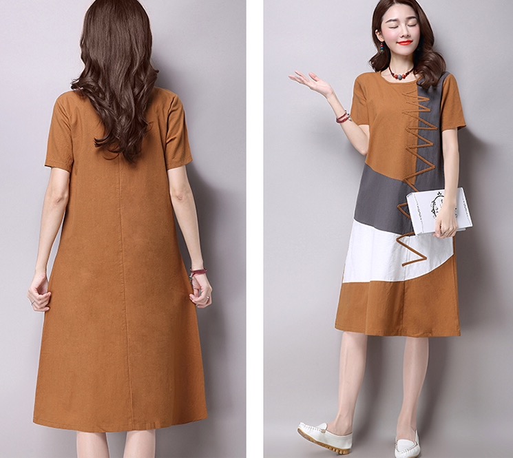 ชุดคลุมท้อง ลายแฟชั่น สีสันสดใสน่ารัก น้ำตาล เทา ขาว M,L,XL,XXL