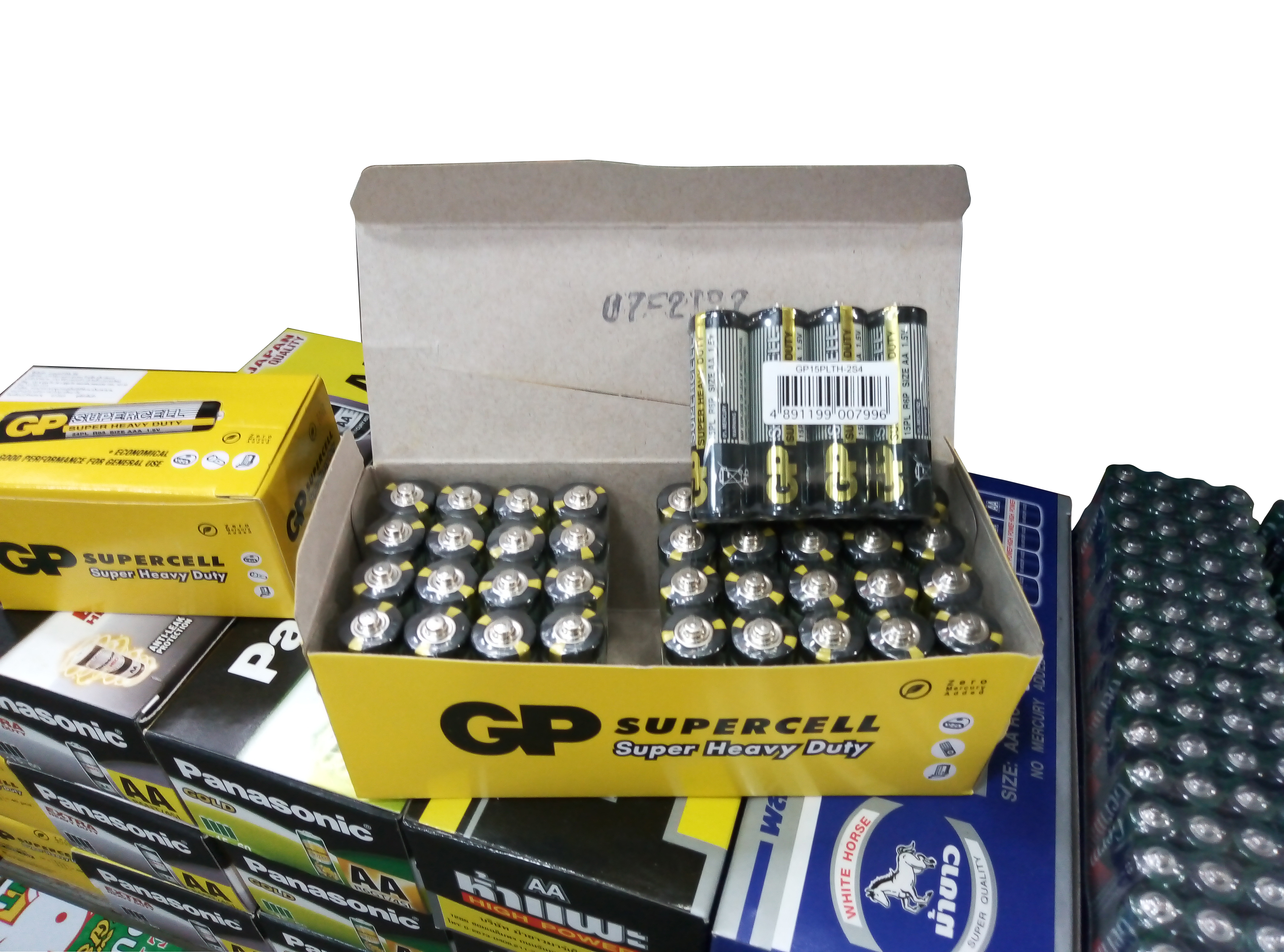 ถ่าน GP Super Cell Size ขนาด AA (2A) 1.5V Battery จำนวน 40 ก้อน ถ่านไฟฉาย ถ่านรีโมท อัลคาไลน์ แมงกานีส แบตเตอร์รี่
