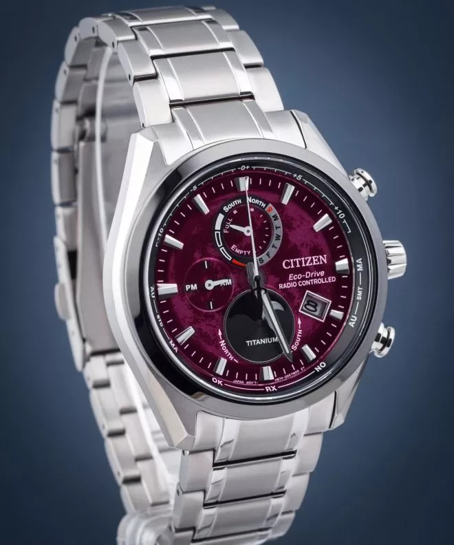 Citizen BY1018-80X นาฬิกาผู้ชาย Eco-Drive Tsuki-yomi Radio