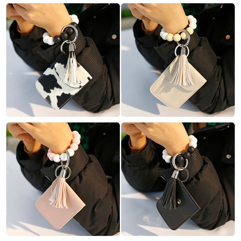 รุ่น K68542 สร้อยข้อมือลูกปัดซิลิโคน ใส่บัตรได้