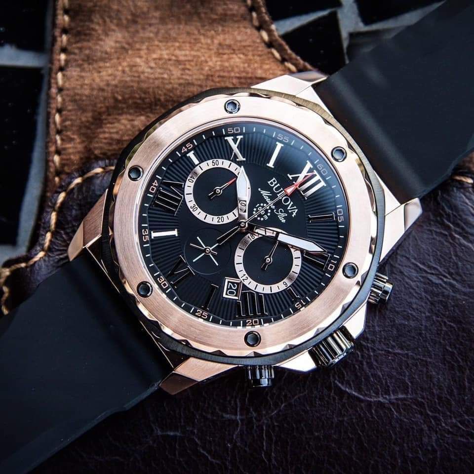 Bulova 98B104 นาฬิาผู้ชาย Marine Chronograph Quartz Men's Watch