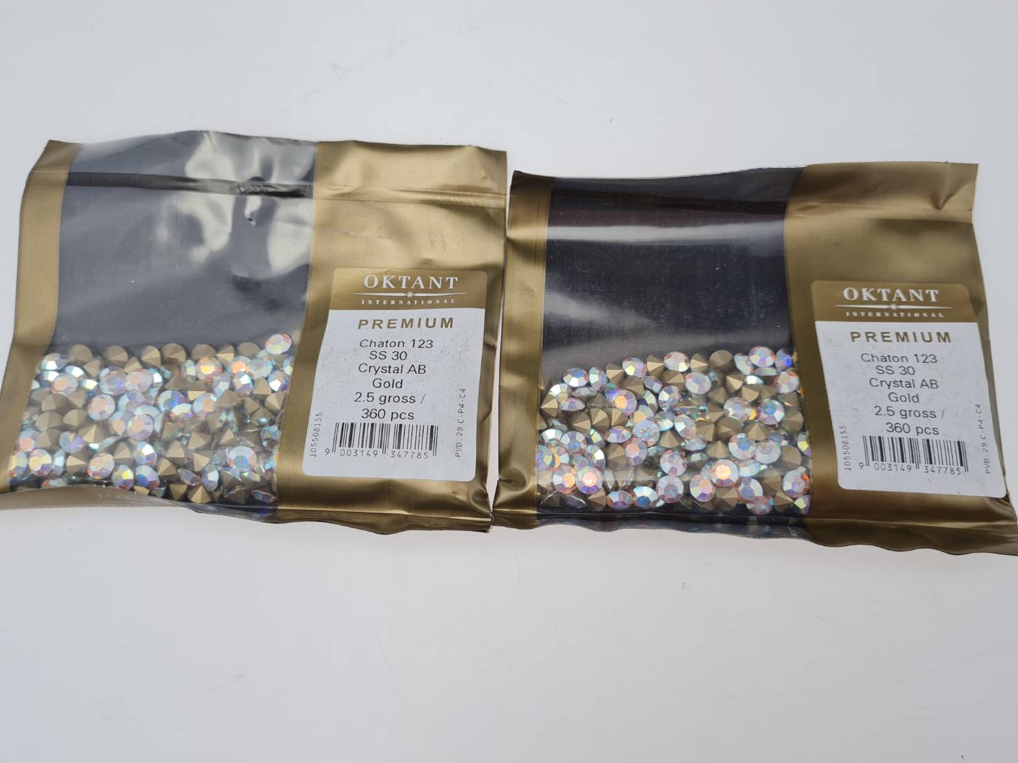 เพชรคริสตัลก้นแหลมขนาด 6.5มิลลิเมตรAB (SS30) Oktant (SWAROVSKI)แท้เกรดนำเข้า