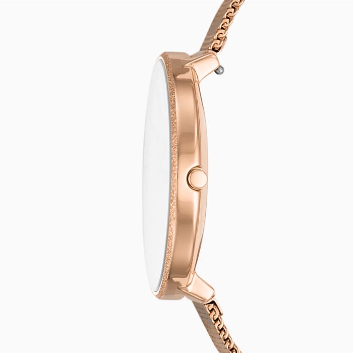 Skagen SKW2726 นาฬิกาผู้หญิง Skagen รุ่น SKW2726, Karolina Rose-Tone Silk-Mesh Quartz Women's Watch