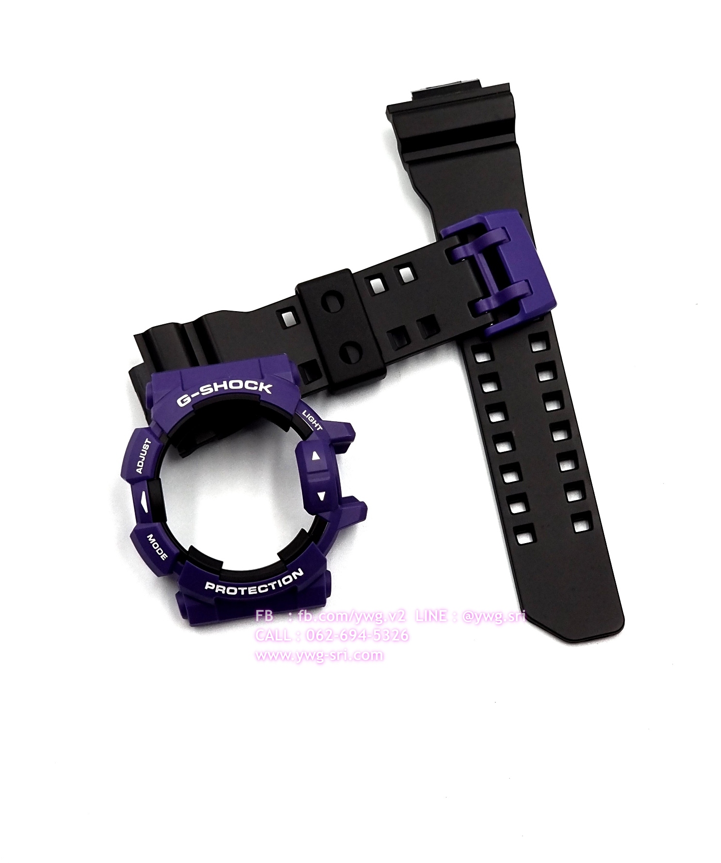 กรอบสาย G-SHOCK แท้✅ กรอบม่วง สายดำกึ่งเงา ใส่ได้กับรุ่น GA-400 ,GBA-400