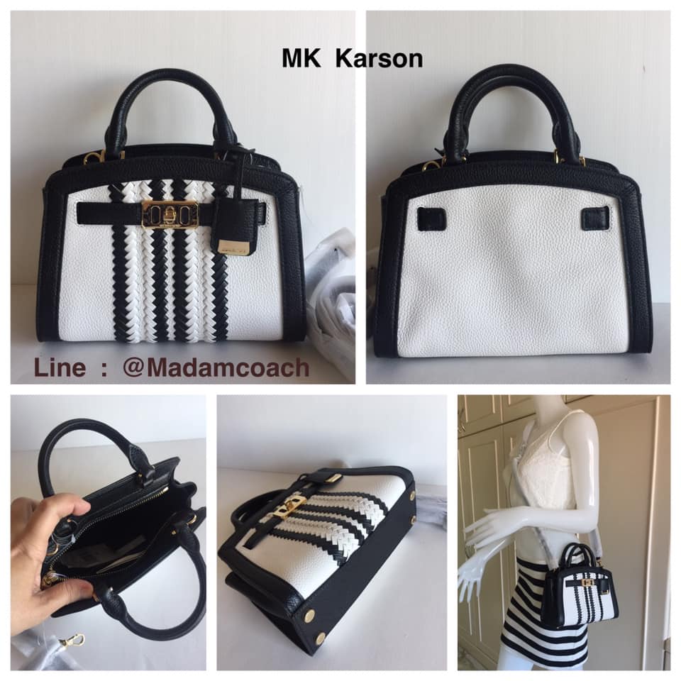 กระเป๋า Michael kors Mk karson XS Mini Satchel Bag สีขาว ดำ